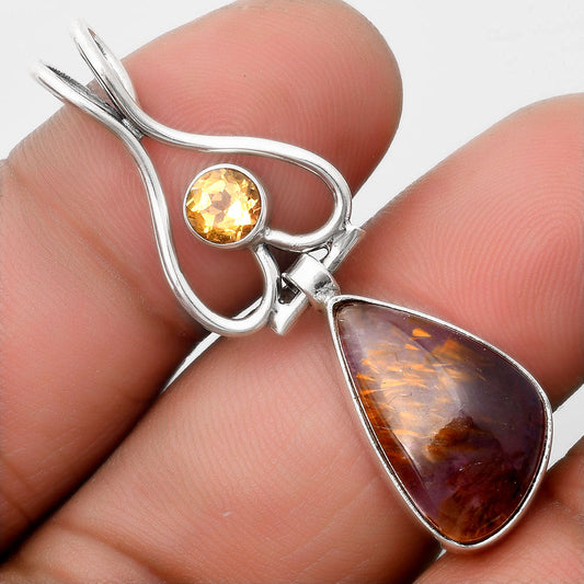 Cacoxenite Super Seven 7 Mineral & Citrine Pendant P-1542 SDP107447