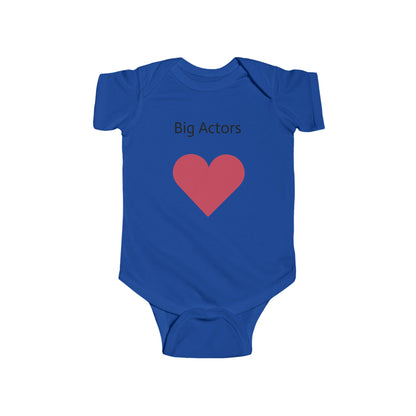 Big Actors Baby Bodysuit with Heart – Cute Newborn Onesie
