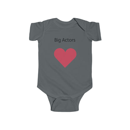 Big Actors Baby Bodysuit with Heart – Cute Newborn Onesie