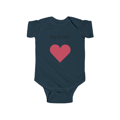 Big Actors Baby Bodysuit with Heart – Cute Newborn Onesie