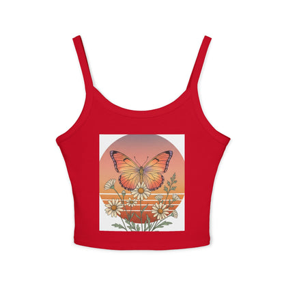 Beach Vibes Women's Spaghetti Strap Tank Top — "to the beach" Graphic