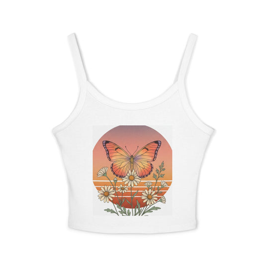 Beach Vibes Women's Spaghetti Strap Tank Top — "to the beach" Graphic