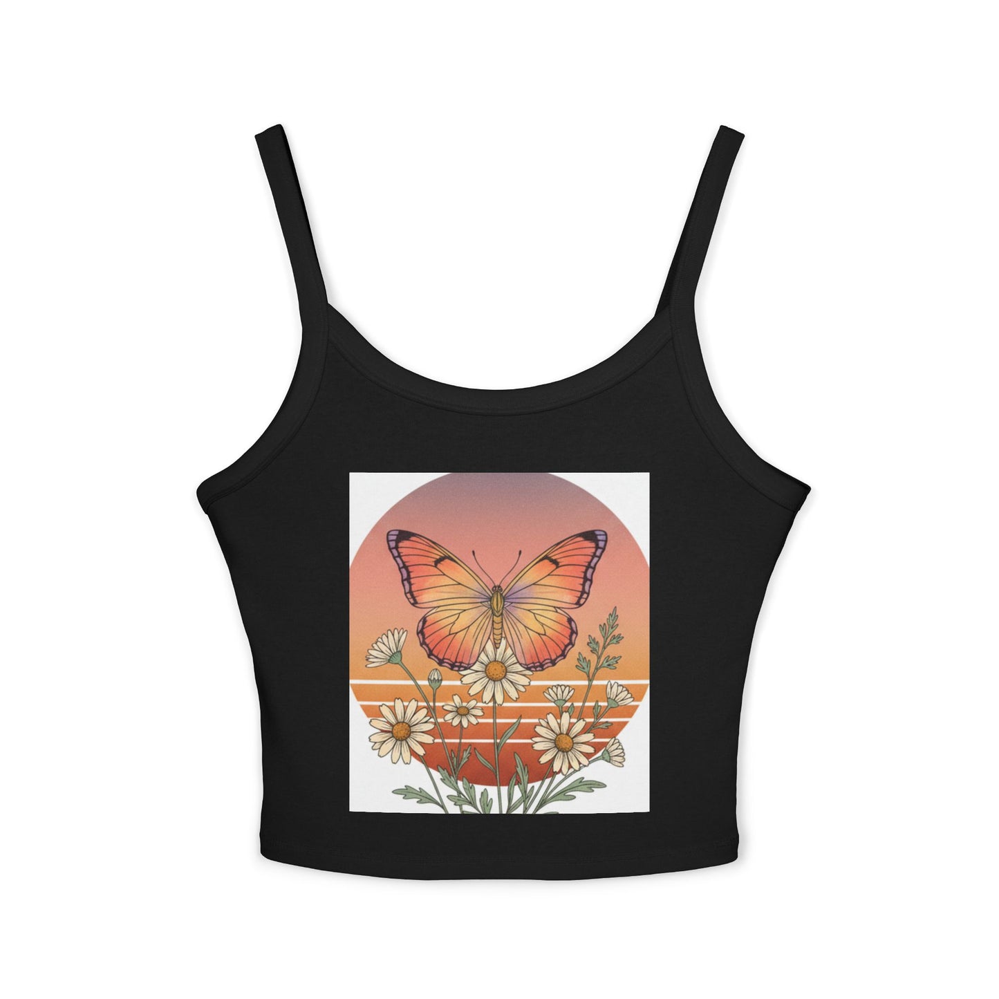 Beach Vibes Women's Spaghetti Strap Tank Top — "to the beach" Graphic