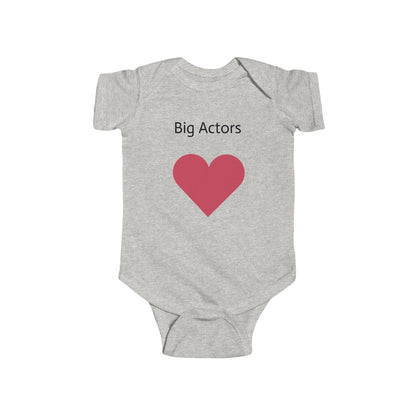 Big Actors Baby Bodysuit with Heart – Cute Newborn Onesie