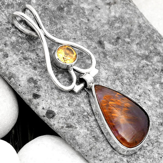 Cacoxenite Super Seven 7 Mineral & Citrine Pendant P-1542 SDP107447